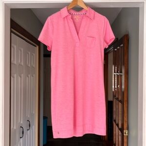 Lilly Pulitzer Short Sleeve Collared Mini Casual Sporty Polo Dress Pink Sz S